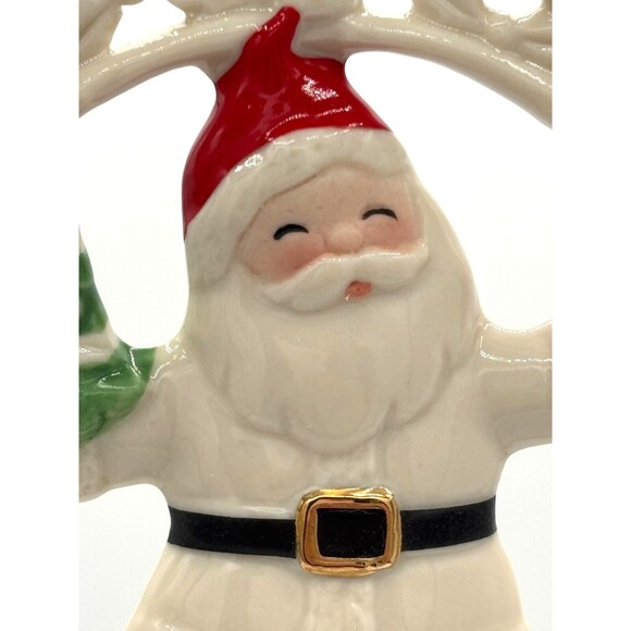 Lenox Pierced Figural Santa Christmas Ornament Bone China 24K Gold Accent 890028 - Picture 11 of 16